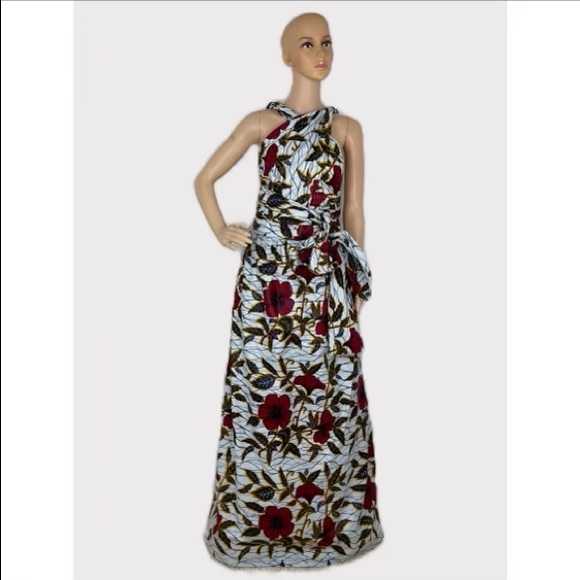 Handmade African print Ankara Handmade Infinity Floral Maxi Dress - Picture 5 of 5